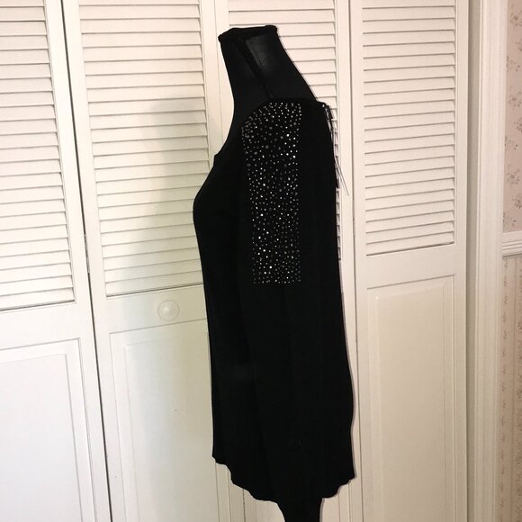Elegant Black Long Sleeve Sweater w/ Sparkle Detail - Size L - NWT - Picture 3 of 8